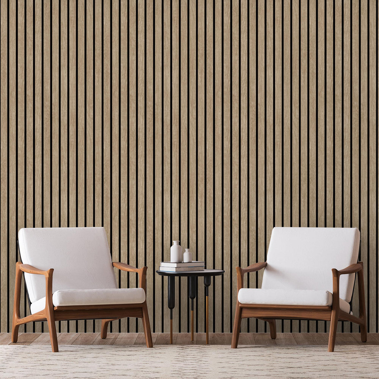 DecoratorsBest Modern Wood Slat Taupe Wallpaper