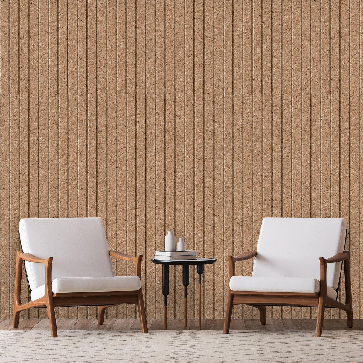 DecoratorsBest Corkboard Stripe Natural Brown Wallpaper