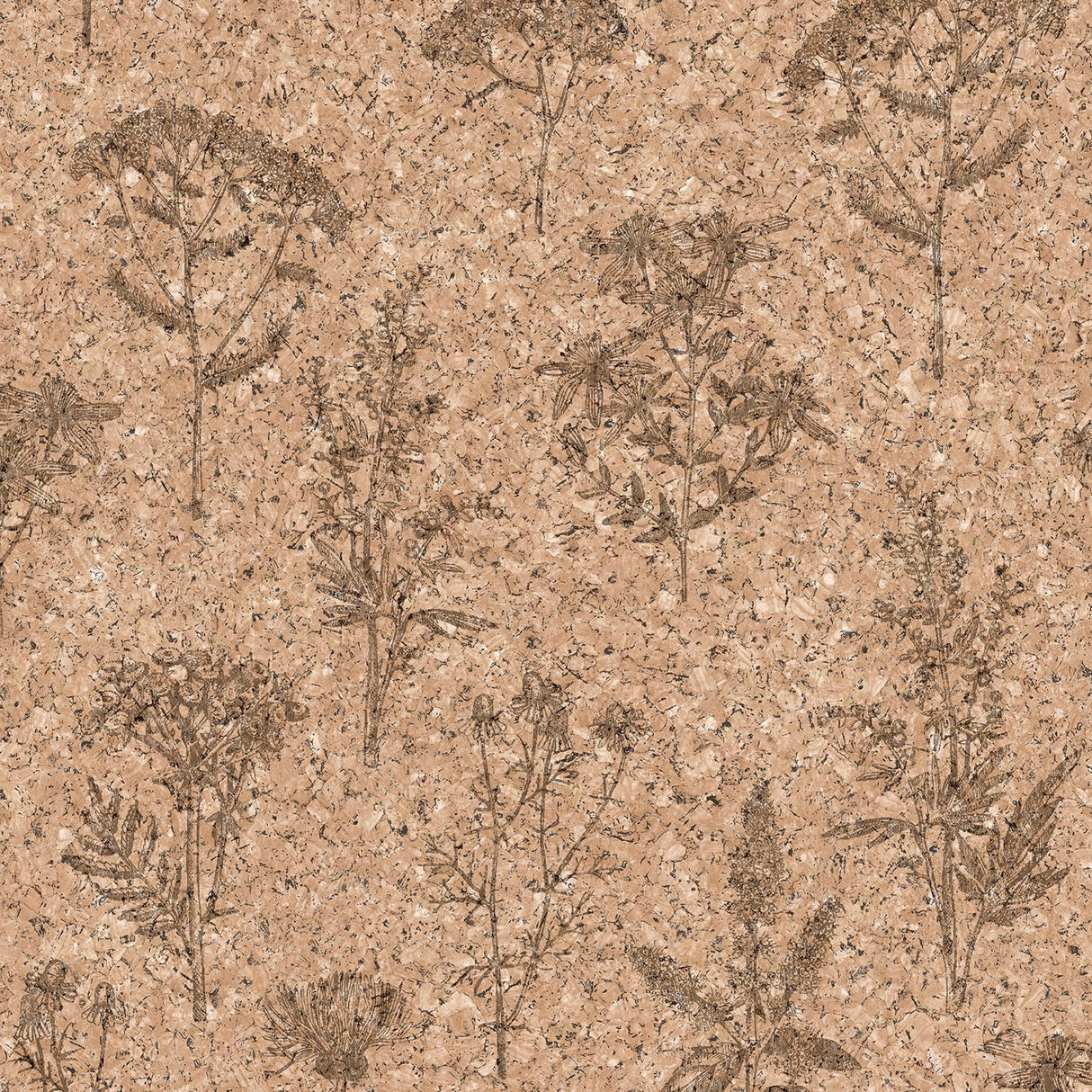 DecoratorsBest Herbarium Hues Herbs & Grasses Natural Brown Cork Texture Wallpaper