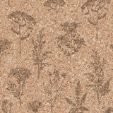DecoratorsBest Herbarium Hues Herbs & Grasses Natural Brown Cork Texture Wallpaper