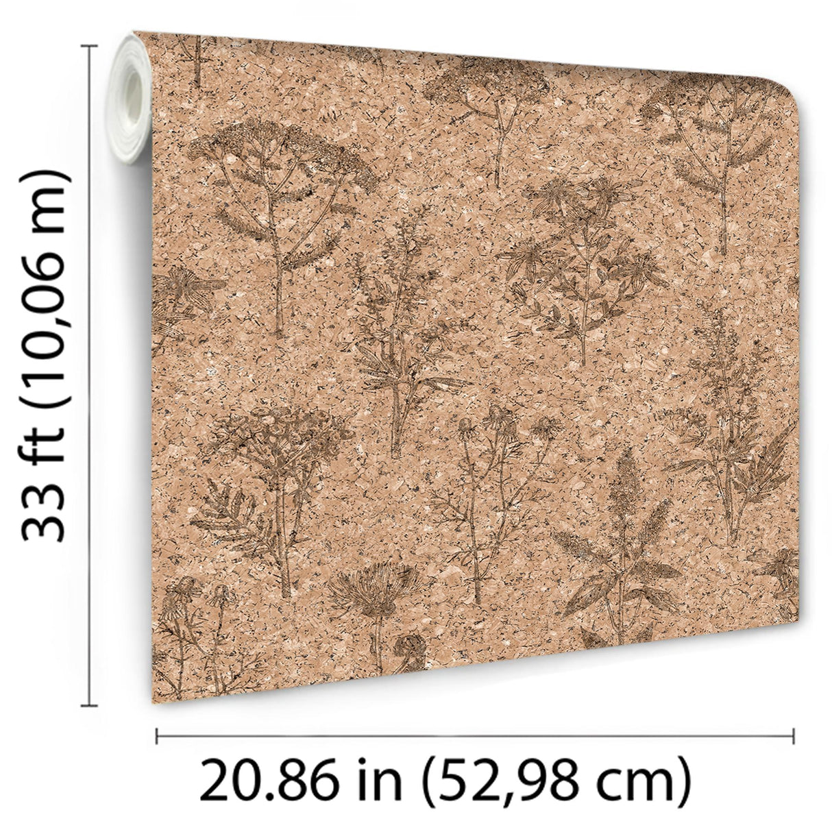 DecoratorsBest Herbarium Hues Herbs & Grasses Natural Brown Cork Texture Wallpaper