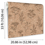 DecoratorsBest Herbarium Hues Herbs & Grasses Natural Brown Cork Texture Wallpaper