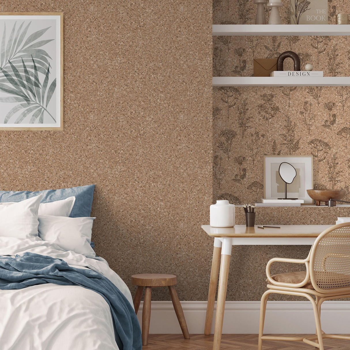 DecoratorsBest Cork Texture Natural Brown Wallpaper