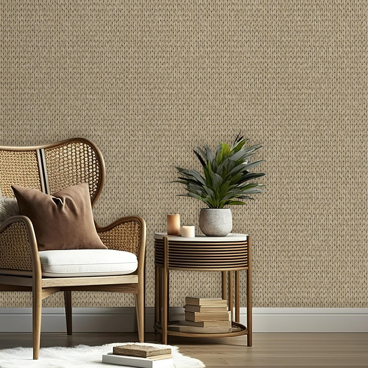 DecoratorsBest Wicker Weave Taupe Wallpaper