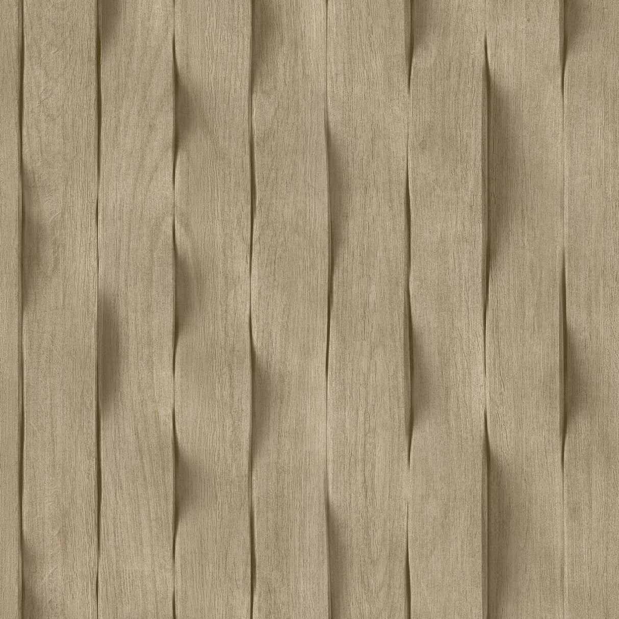 DecoratorsBest Wavy Wood Slat Ecru Taupe Wallpaper