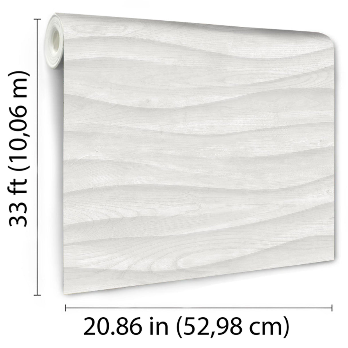 DecoratorsBest Natural Drift Wavy Wood Light Grey Wallpaper