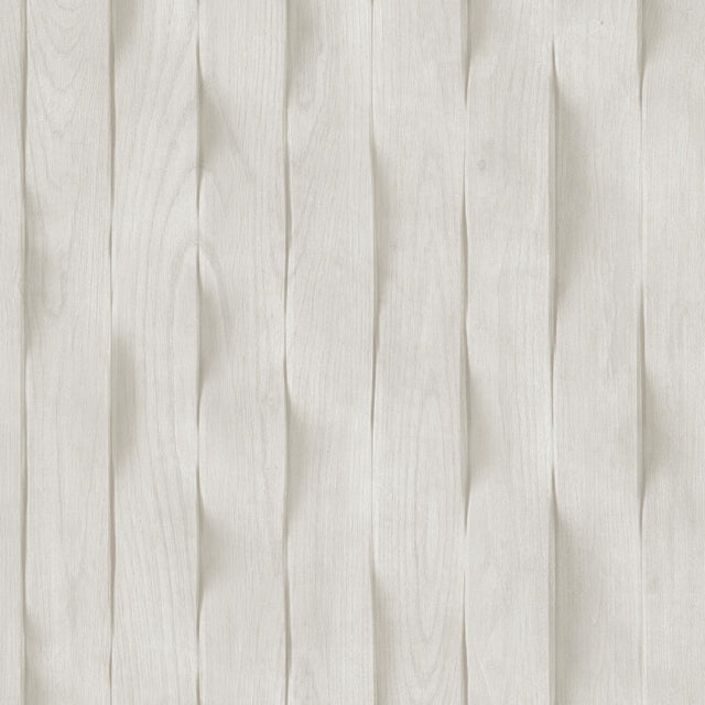 DecoratorsBest Wavy Wood Slat Light Grey Off White Wallpaper