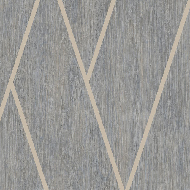 DecoratorsBest Chevron Woodgrain Blue Grey Wallpaper