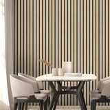 DecoratorsBest Modern Wood Slat Beige Wallpaper