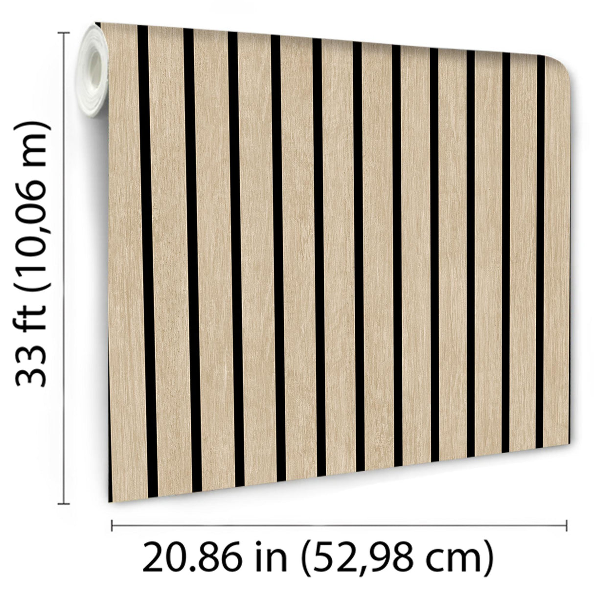 DecoratorsBest Modern Wood Slat Beige Wallpaper