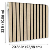 DecoratorsBest Modern Wood Slat Beige Wallpaper
