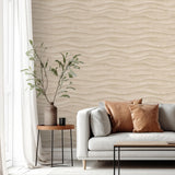 DecoratorsBest Natural Drift Wavy Wood Beige Wallpaper