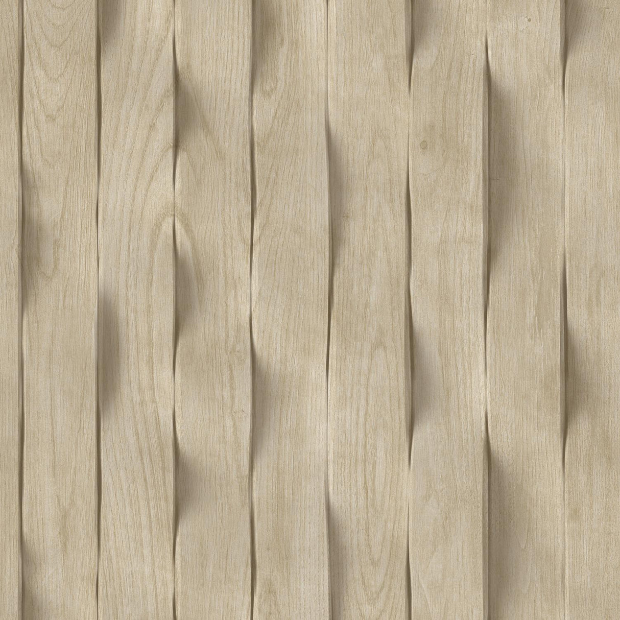 DecoratorsBest Wavy Wood Slat Natural Beige Cream Wallpaper