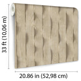 DecoratorsBest Wavy Wood Slat Natural Beige Cream Wallpaper