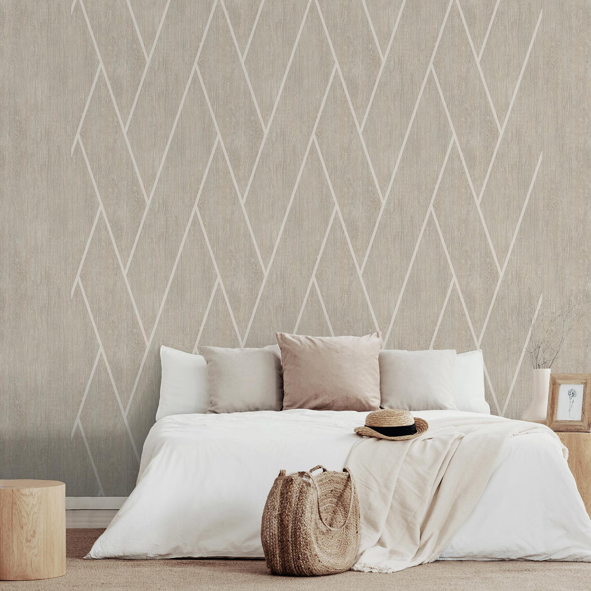 DecoratorsBest Chevron Woodgrain Beige Wallpaper