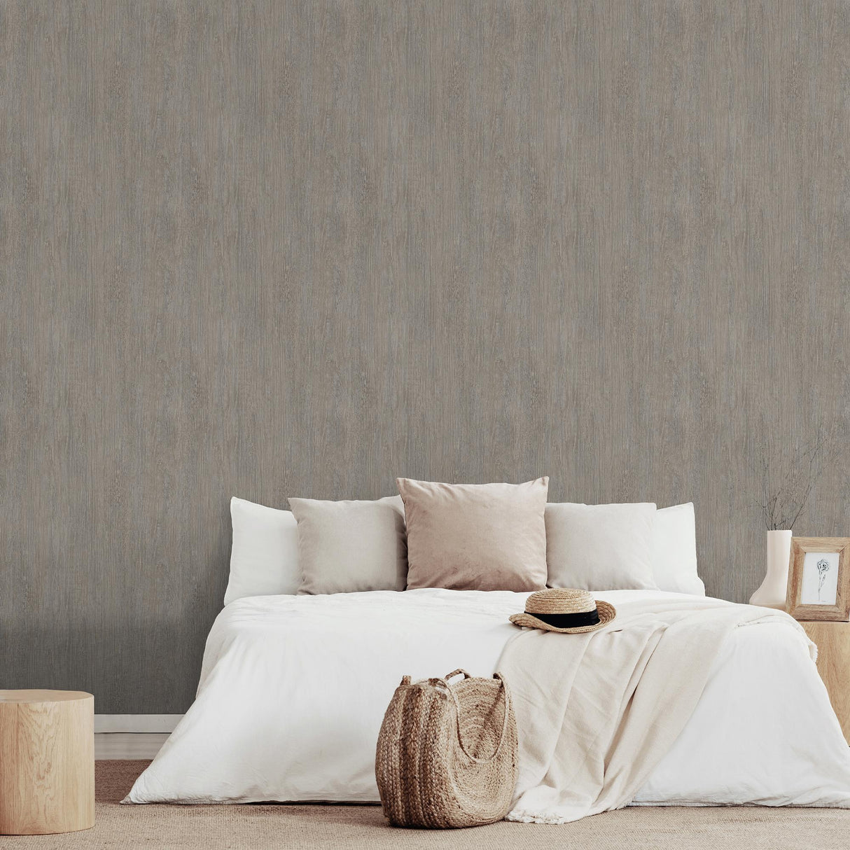 DecoratorsBest Soft Grain Wood Texture Taupe Wallpaper