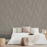DecoratorsBest Chevron Woodgrain Taupe Wallpaper