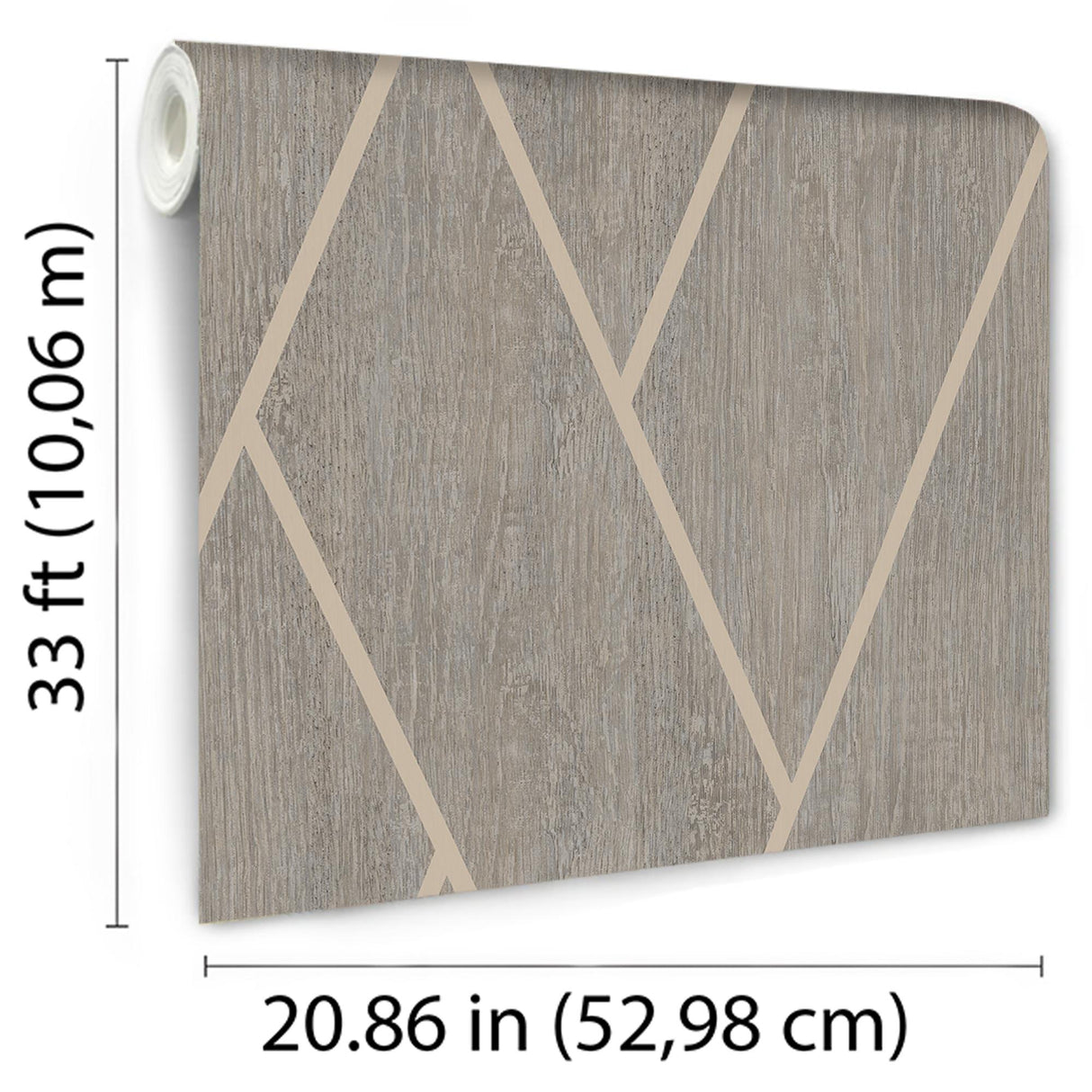 DecoratorsBest Chevron Woodgrain Taupe Wallpaper