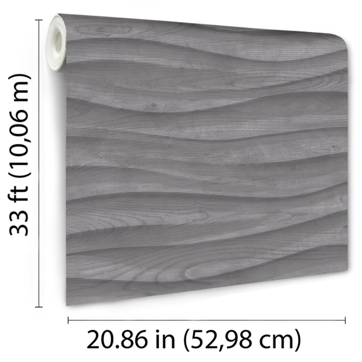 DecoratorsBest Natural Drift Wavy Wood Dark Grey Wallpaper