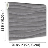 DecoratorsBest Natural Drift Wavy Wood Dark Grey Wallpaper