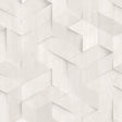 DecoratorsBest Geo Wood Block Illusion Light Grey Off White Wallpaper