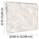 DecoratorsBest Geo Wood Block Illusion Light Grey Off White Wallpaper