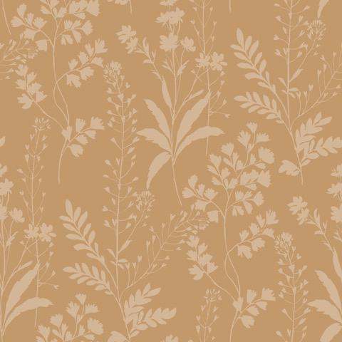 DecoratorsBest Wildflower Silhouettes Yellow Wallpaper