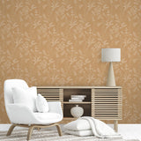 DecoratorsBest Wildflower Silhouettes Yellow Wallpaper