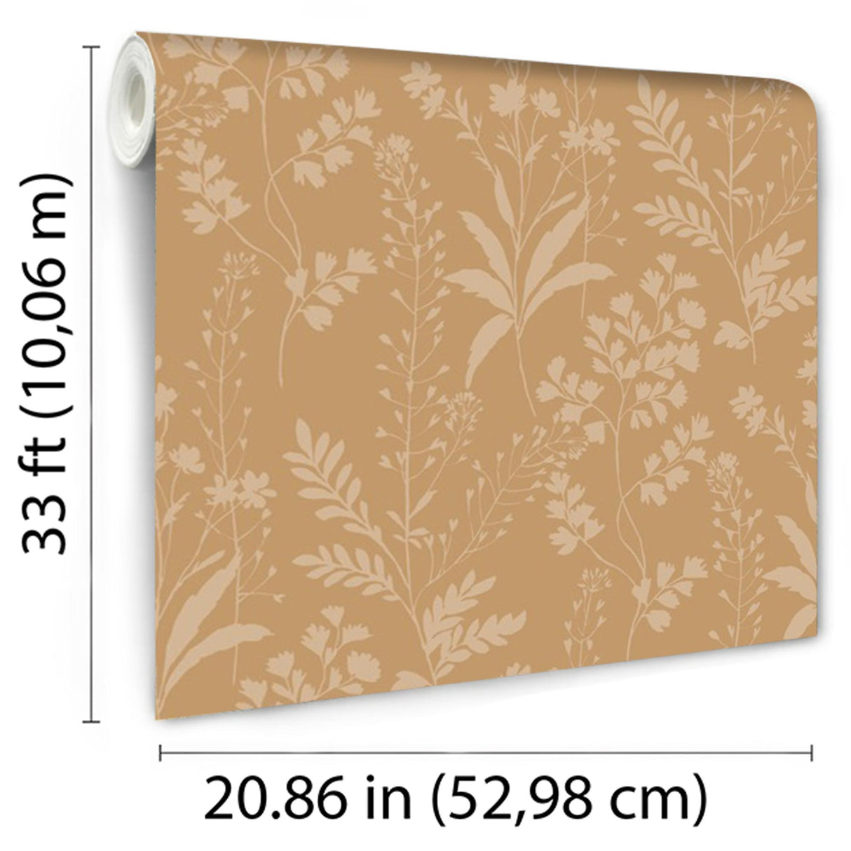 DecoratorsBest Wildflower Silhouettes Yellow Wallpaper