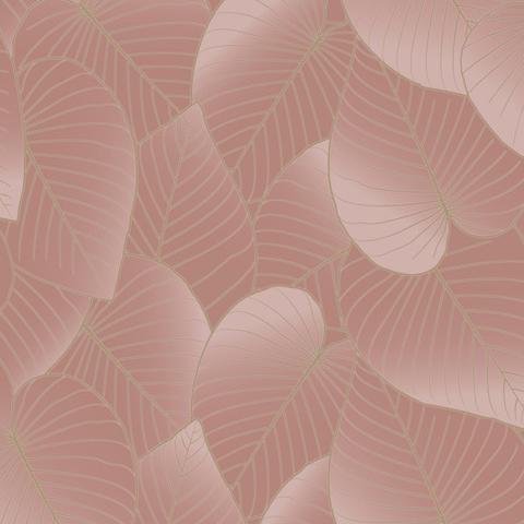 DecoratorsBest Graphic Leaves Blush with Foil Accents Wallpaper