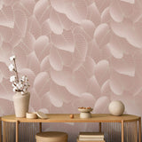 DecoratorsBest Graphic Leaves Blush with Foil Accents Wallpaper