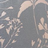 DecoratorsBest Wildflower Silhouettes Pink on Black Ground Wallpaper