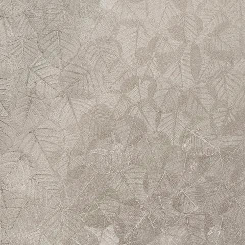 DecoratorsBest Luminous Leaf Collage Silver Beige on Foil with Ultra Fine Emboss Wallpaper