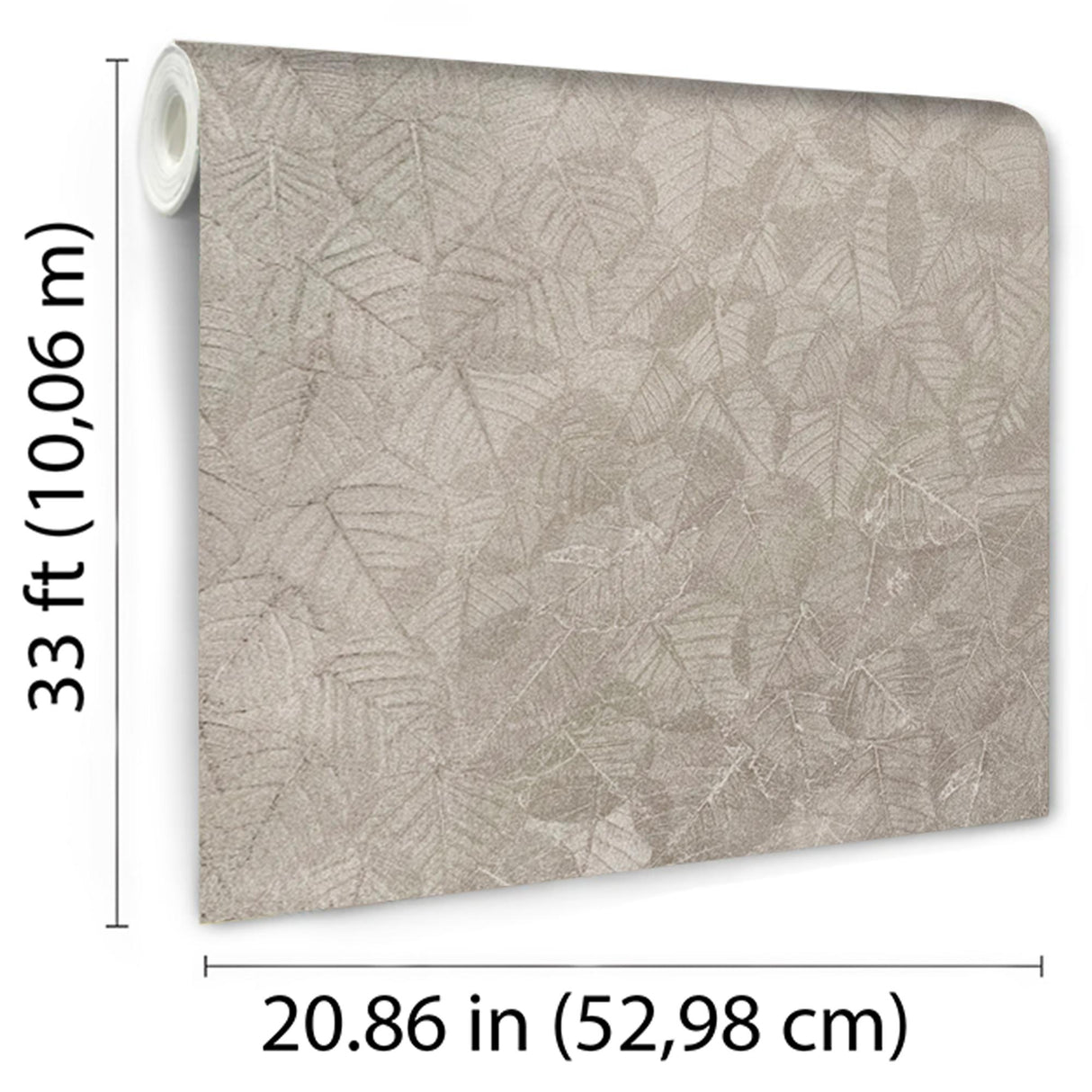 DecoratorsBest Luminous Leaf Collage Silver Beige on Foil with Ultra Fine Emboss Wallpaper