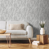 DecoratorsBest Adelia Tall Grass Grey Wallpaper