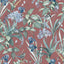 DecoratorsBest Mint Birds and Dragonflies Botanical Red Wallpaper