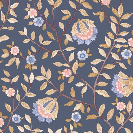 DecoratorsBest Vintage Botanical Blooms Navy Wallpaper