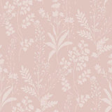DecoratorsBest Wildflower Silhouettes Pink Wallpaper