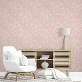 DecoratorsBest Wildflower Silhouettes Pink Wallpaper