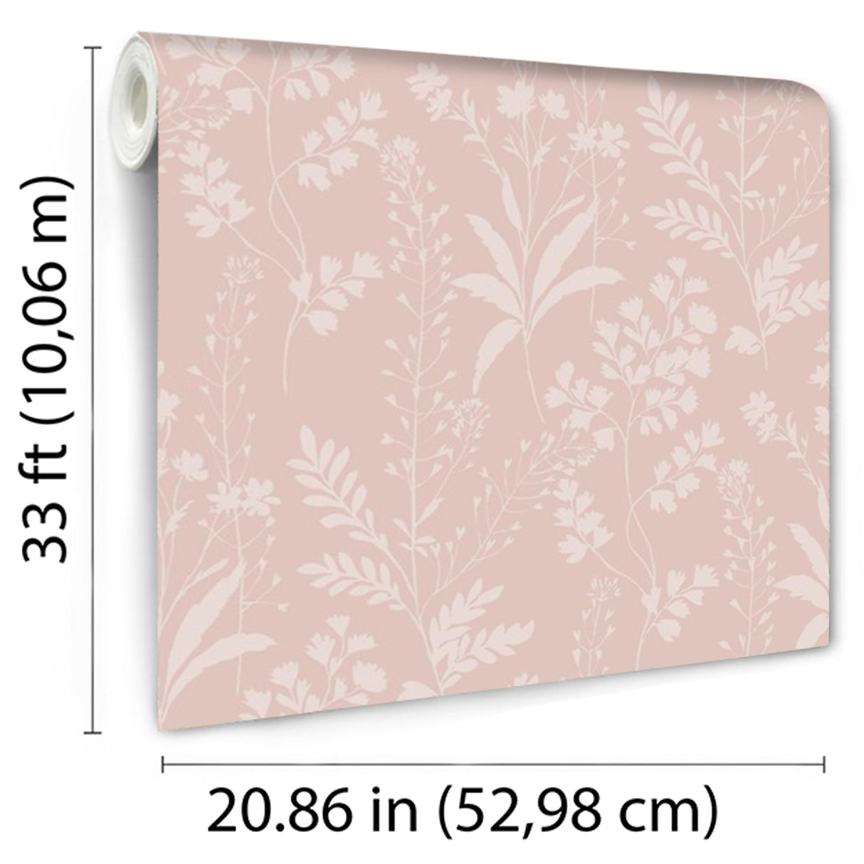 DecoratorsBest Wildflower Silhouettes Pink Wallpaper