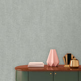 DecoratorsBest Luxe Faux Tweed Textile Texture Light Green Wallpaper