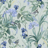DecoratorsBest Mint Birds and Dragonflies Botanical Green 2 Ground Wallpaper