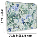 DecoratorsBest Mint Birds and Dragonflies Botanical Green 2 Ground Wallpaper