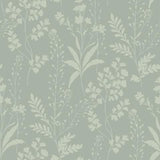 DecoratorsBest Wildflower Silhouettes Pale Green Sage Wallpaper