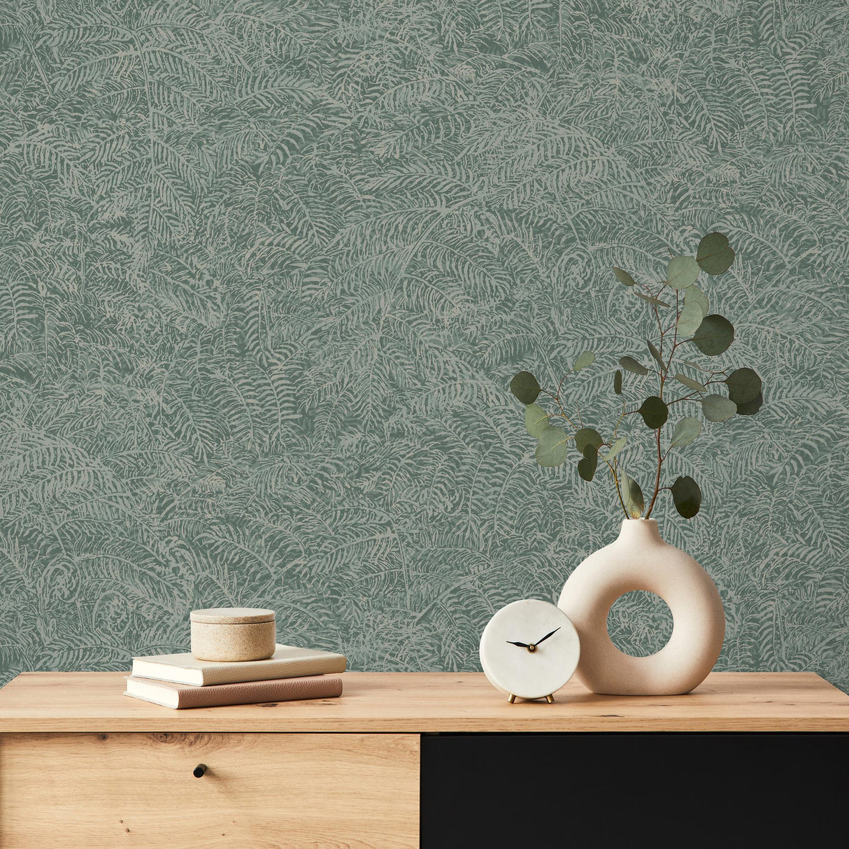 DecoratorsBest Fern Texture Dark Green Wallpaper