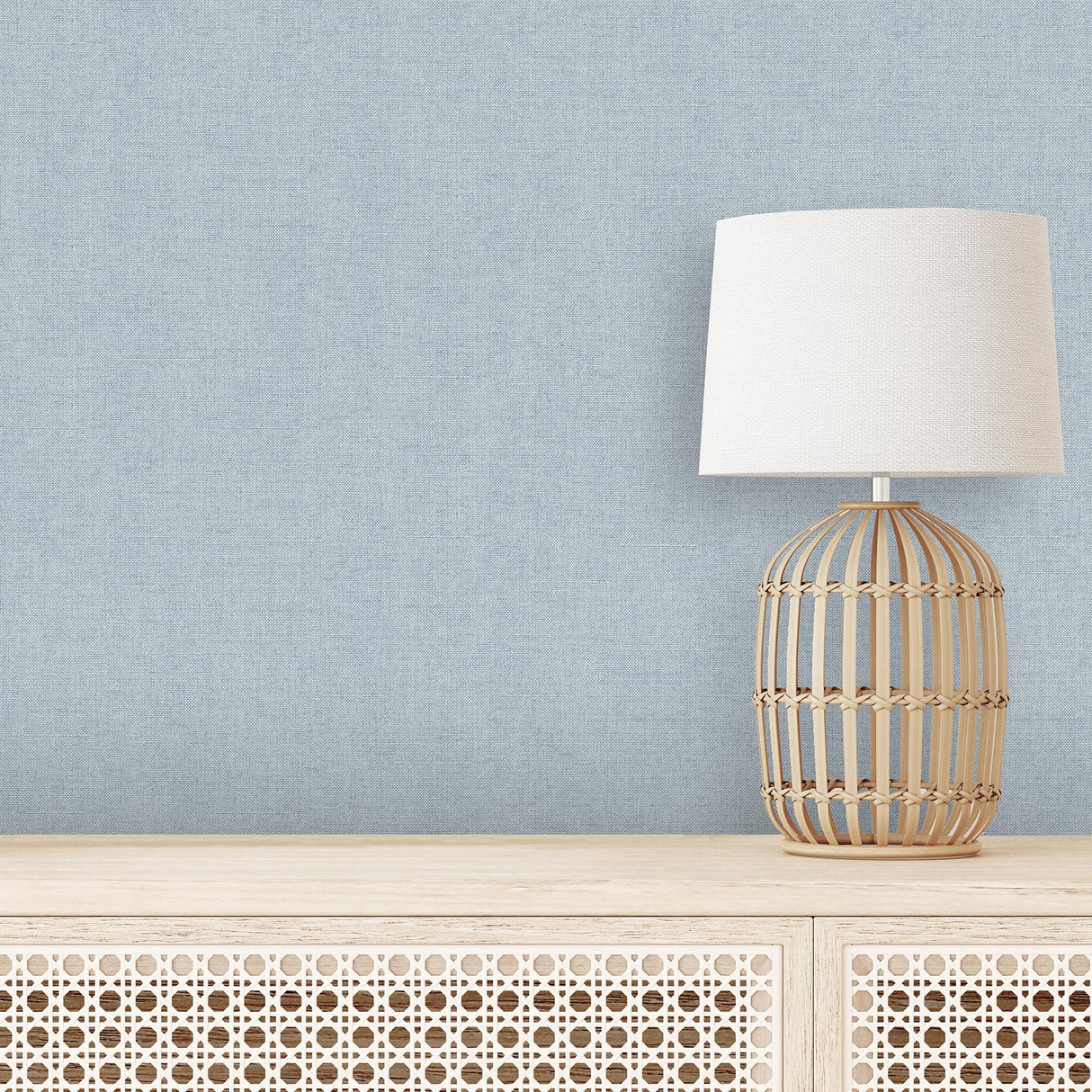 DecoratorsBest Luxe Faux Tweed Textile Texture Turquoise Blue Wallpaper