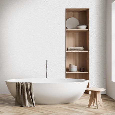 DecoratorsBest Big Wave White Wallpaper