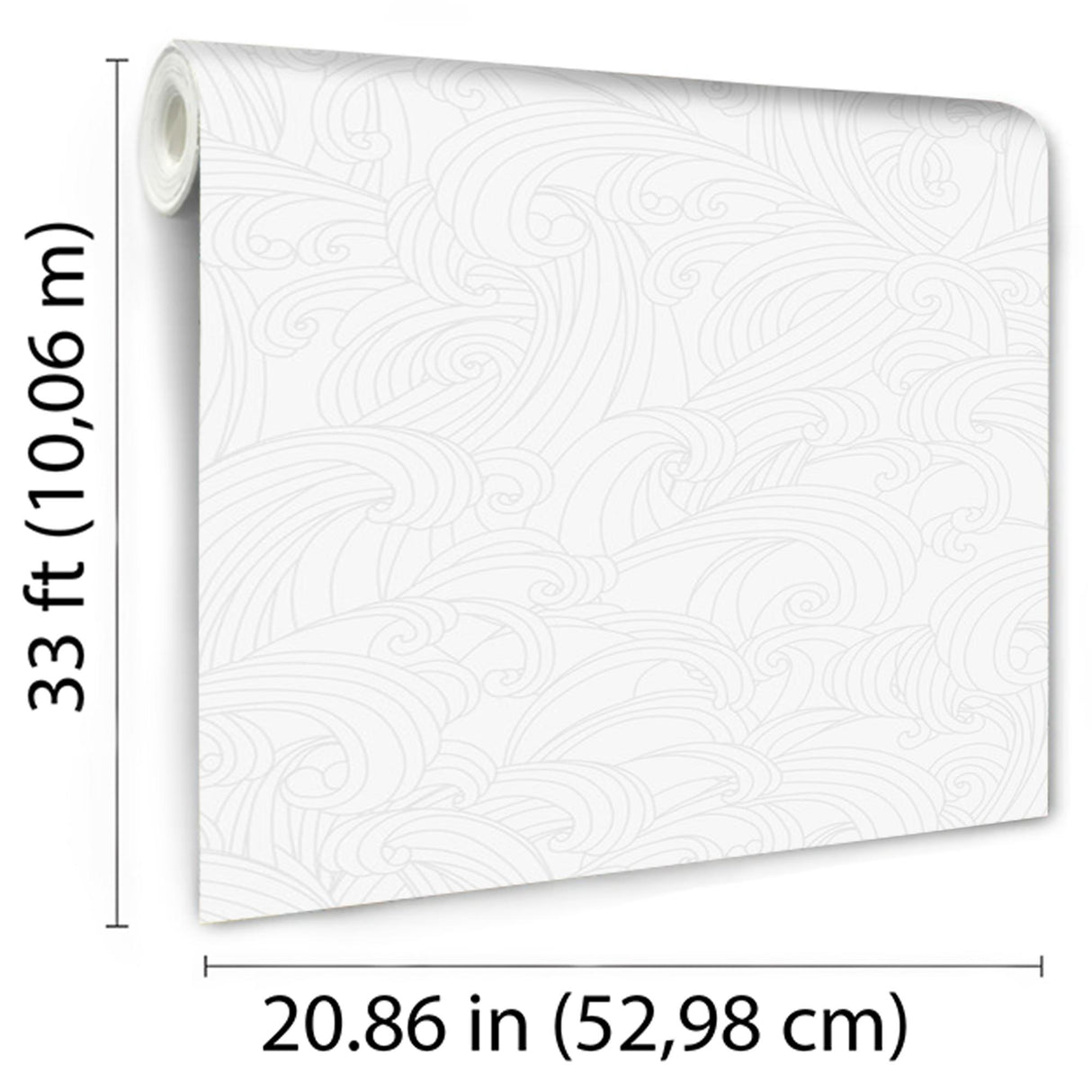 DecoratorsBest Big Wave White Wallpaper