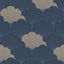 DecoratorsBest Giant Art Deco Gingko Leaf Blue Wallpaper