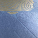 DecoratorsBest Giant Art Deco Gingko Leaf Blue Wallpaper